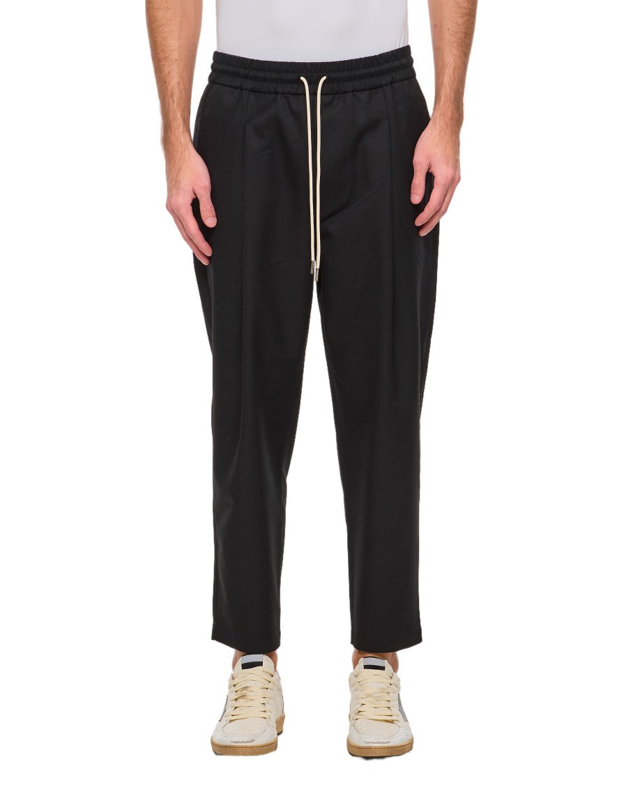 Drôle De Monsieur Black Cropped Elastic Waistband Pants
