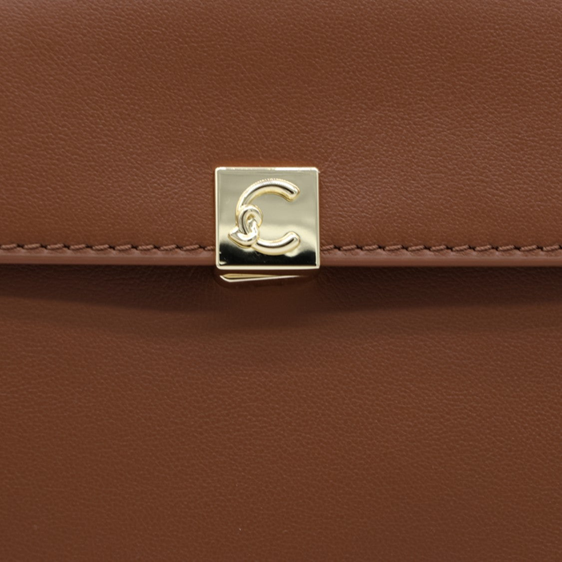 Coccinelle Structured Leather Handbag With Suede Side Panels