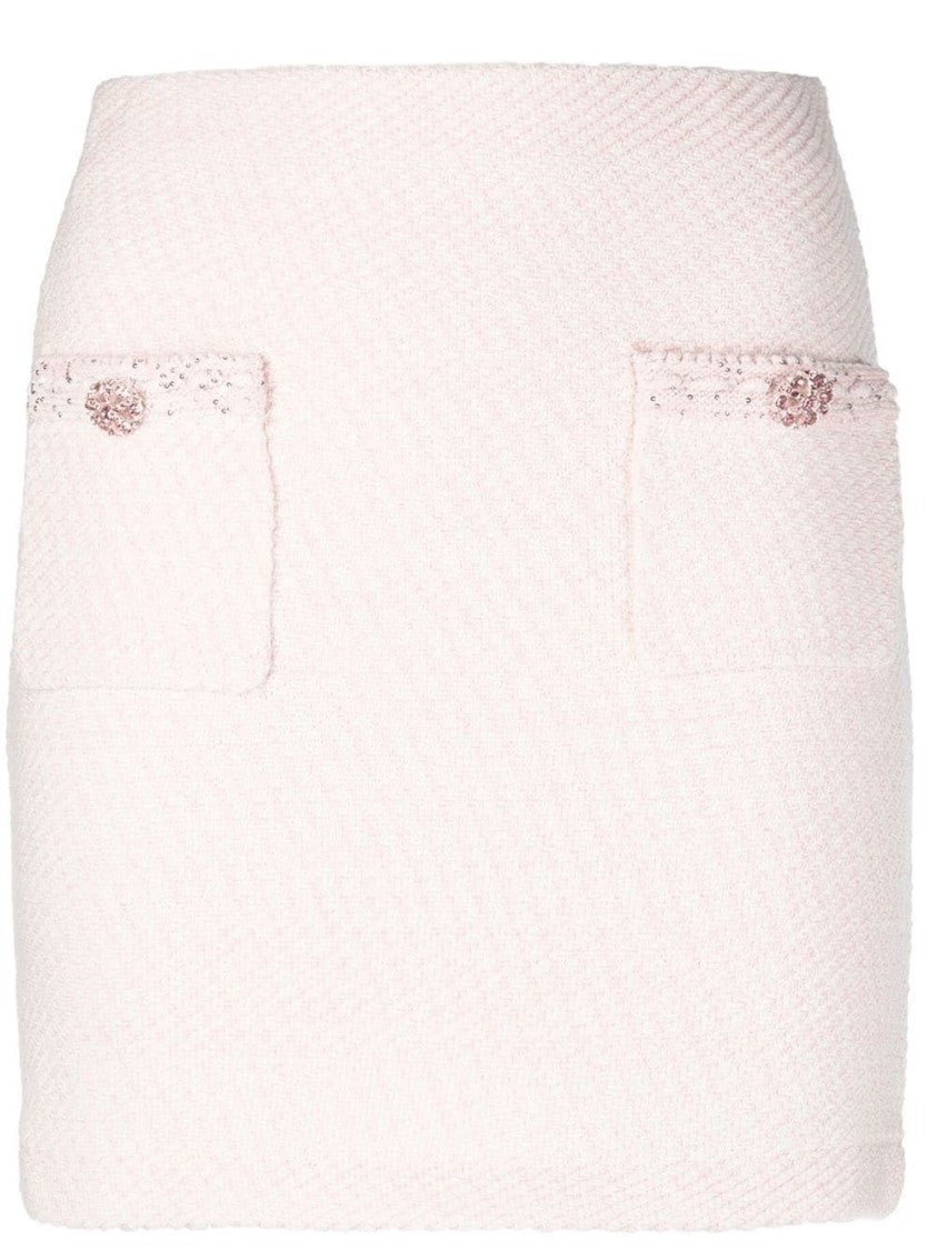 Self-Portrait Pink Knit Mini Skirt