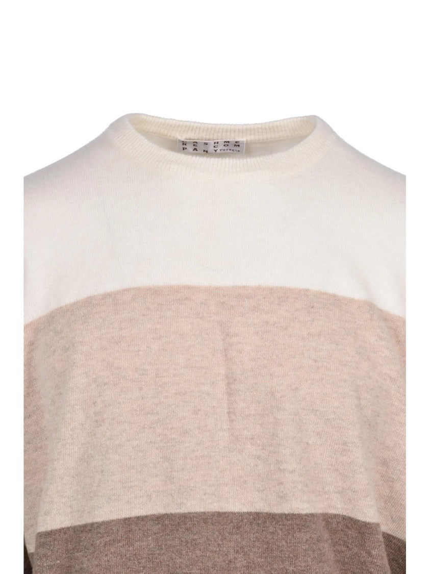 Cashmere Company P. Gradient Striped Crew Neck Sweater By Cashmere Company P.