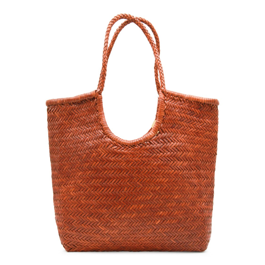 Dragon Diffusion Diagonal Tote With Woven Leather Design And Top Handles