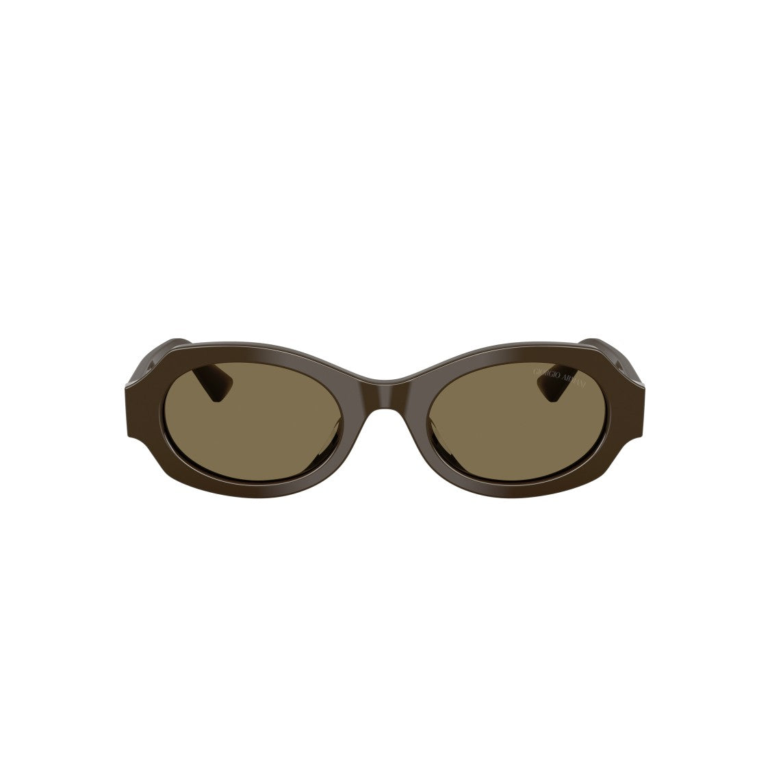 Giorgio Armani 0Ar8245hu Oval-Frame Brown Acetate Sunglasses With Geometric Detail