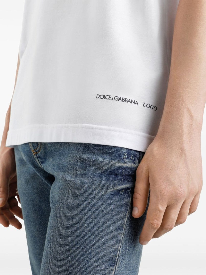 Dolce & Gabbana Crew Neck T-Shirt With Stylish Logo Design