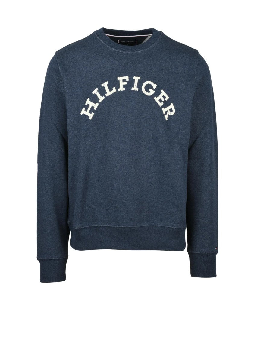 Tommy Hilfiger Blue Cotton Crewneck Sweatshirt