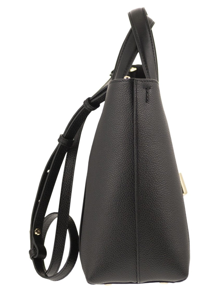 Furla Hammered Leather Tote Bag With Hardware