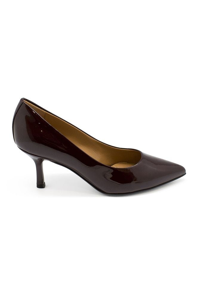Walter Steiger Pointed Toe Burgundy Varnished Leather Pumps