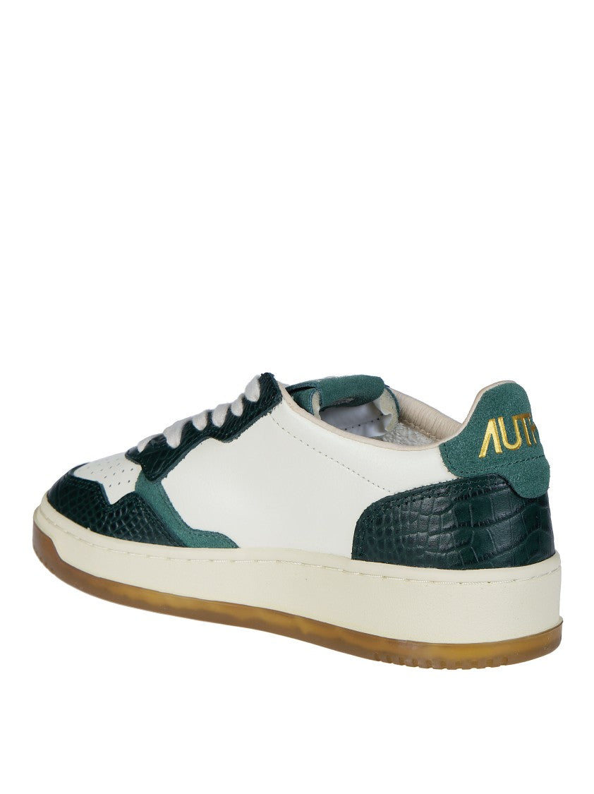 Autry Dark Green Medalist Low Textured Sneakers