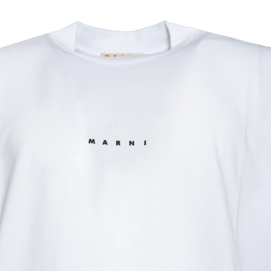 Marni White Cotton T-Shirt With Logo Print