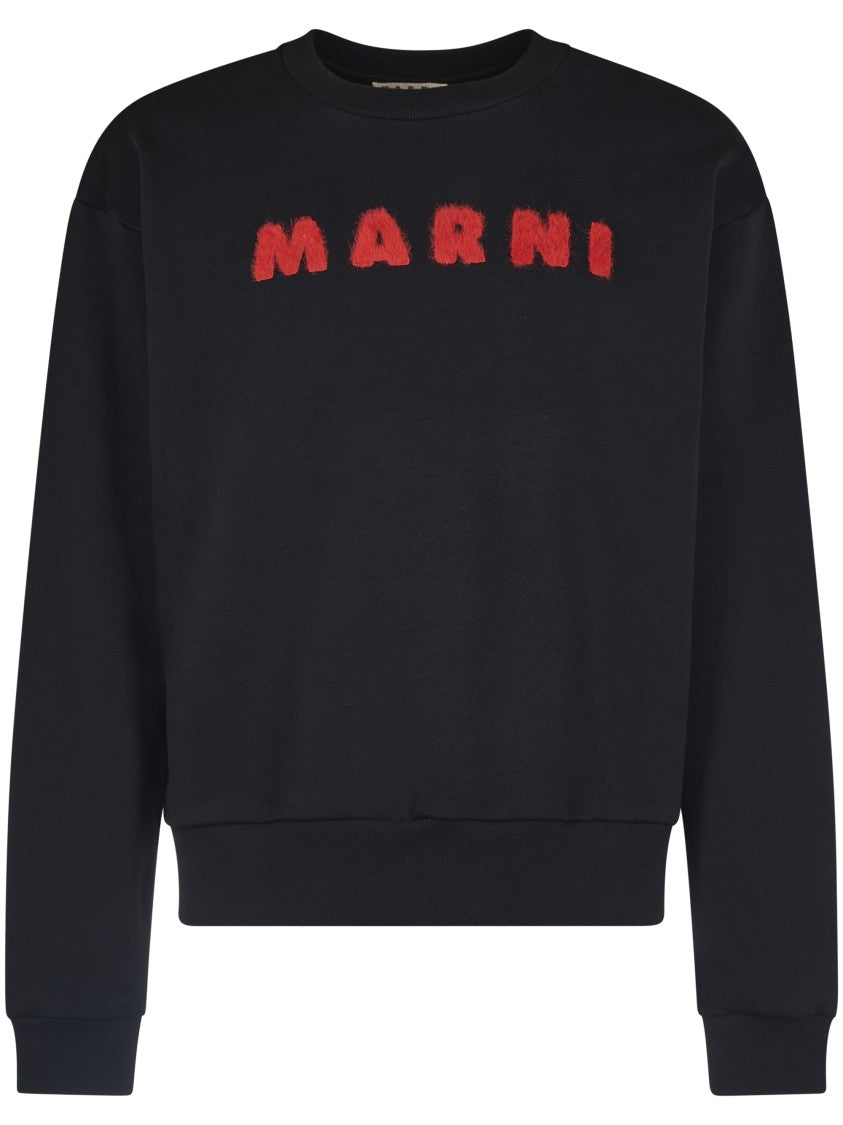 Marni Cotton Knit Sweater With Bold Logo