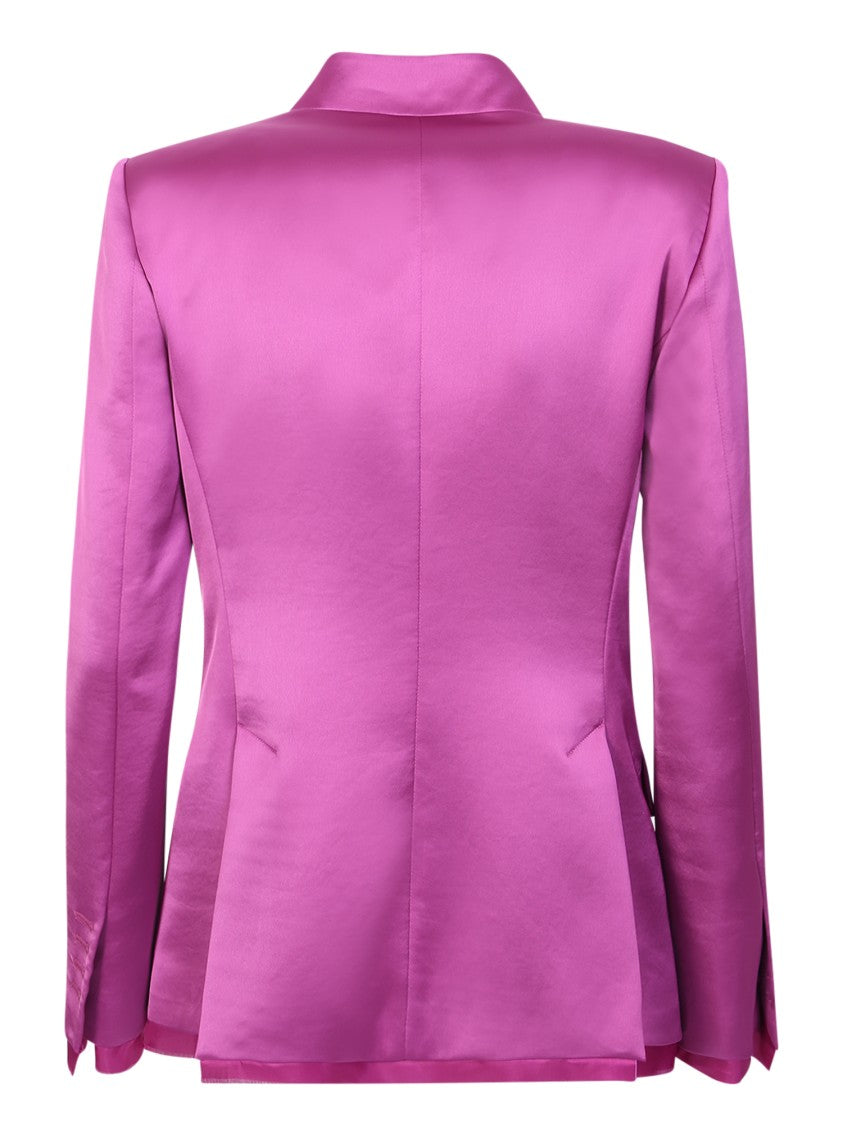 Blanca Vita Purple Double-Breasted Blazer