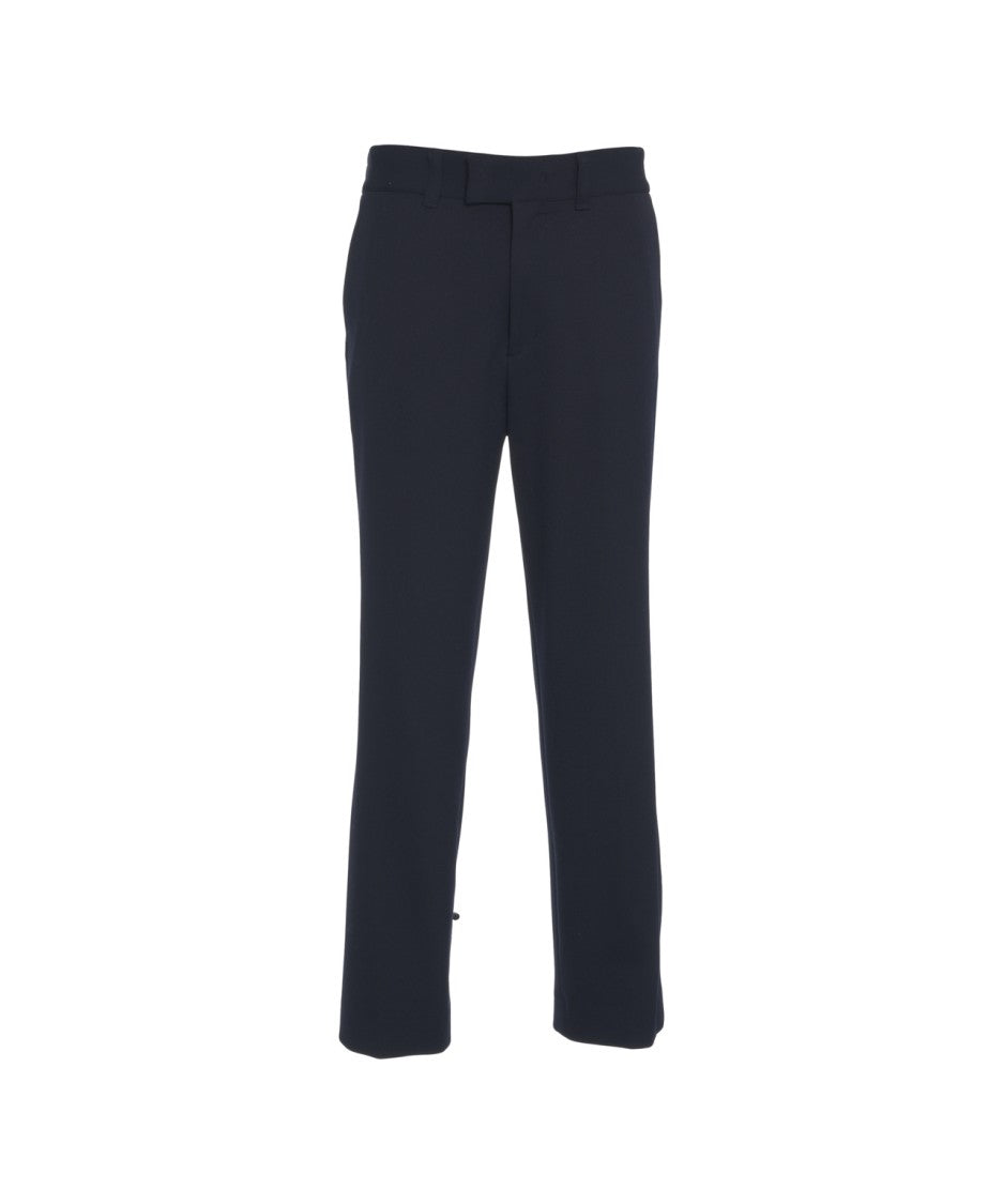 Paolo Pecora Tailored Blue Chinos With Hidden Closure And Pocket Detail