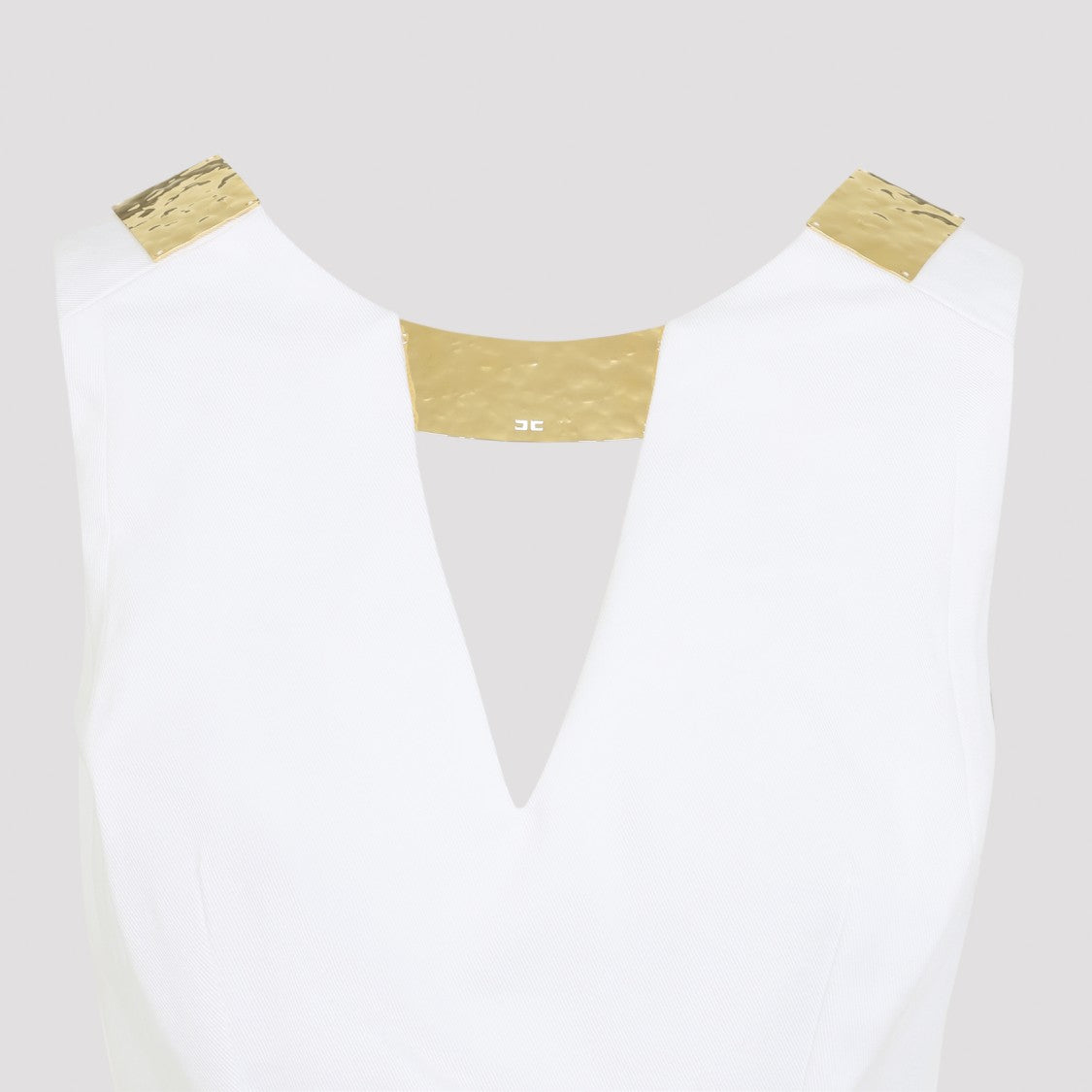 Elisabetta Franchi Sleeveless Mini Dress With Deep V-Neckline And Metallic Accents