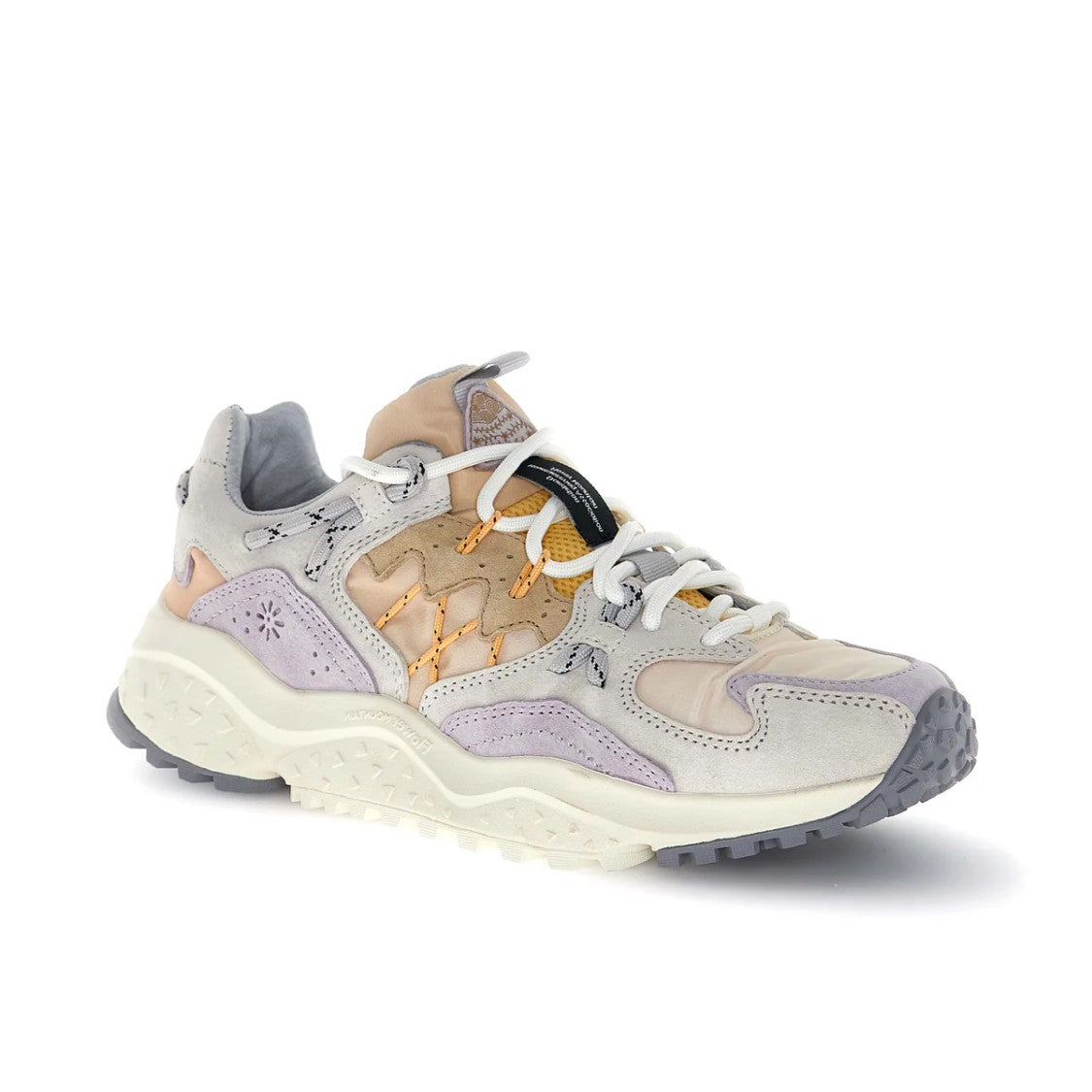 Flower Mountain Fashion-Forward Chunky Sneakers With Suede And Mesh Panels