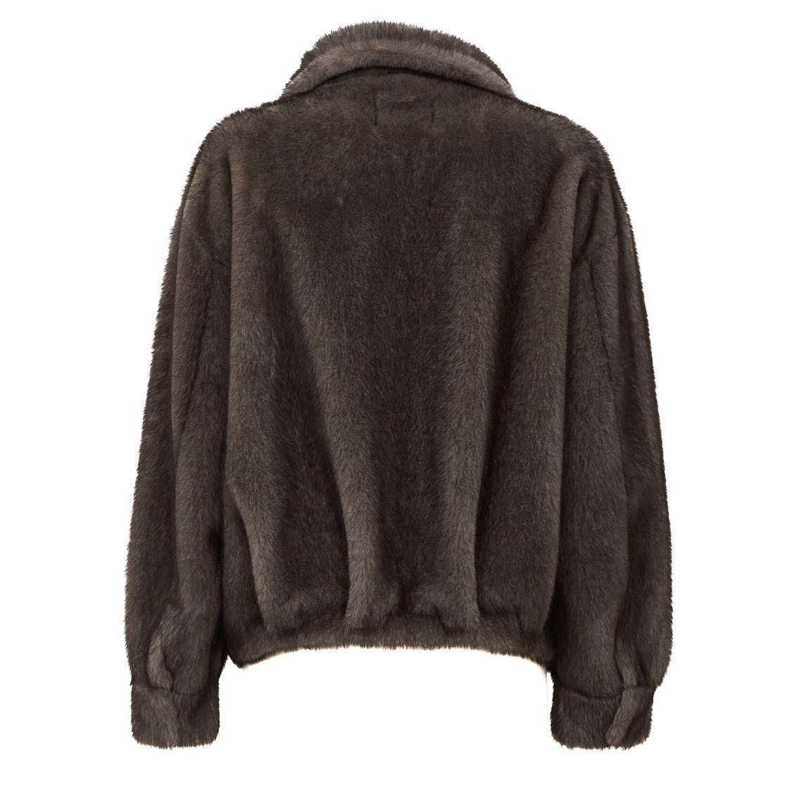 Sword Short Collared Belted Fake Fur Jacket