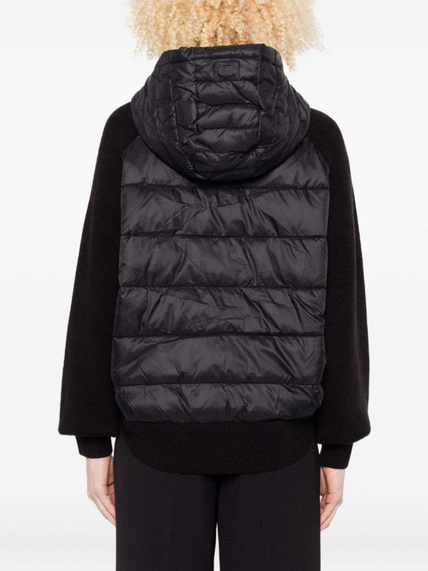 Twin-Set Quilted Black Hooded Jacket