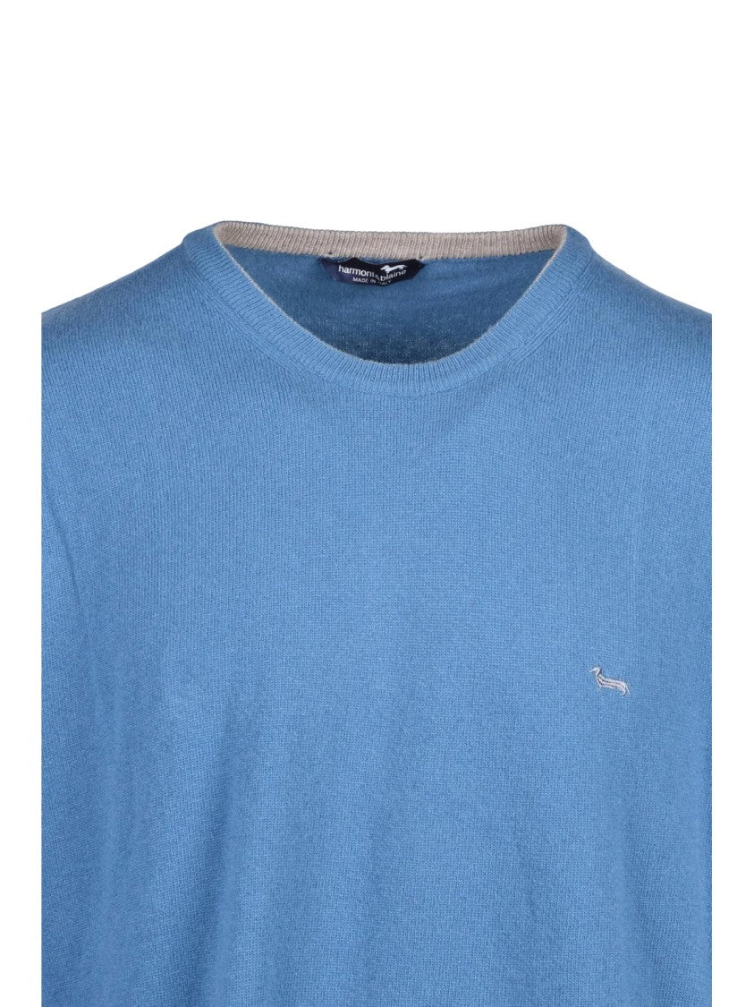 Harmont&Blaine Light Blue Wool-Viscose Crewneck Sweater