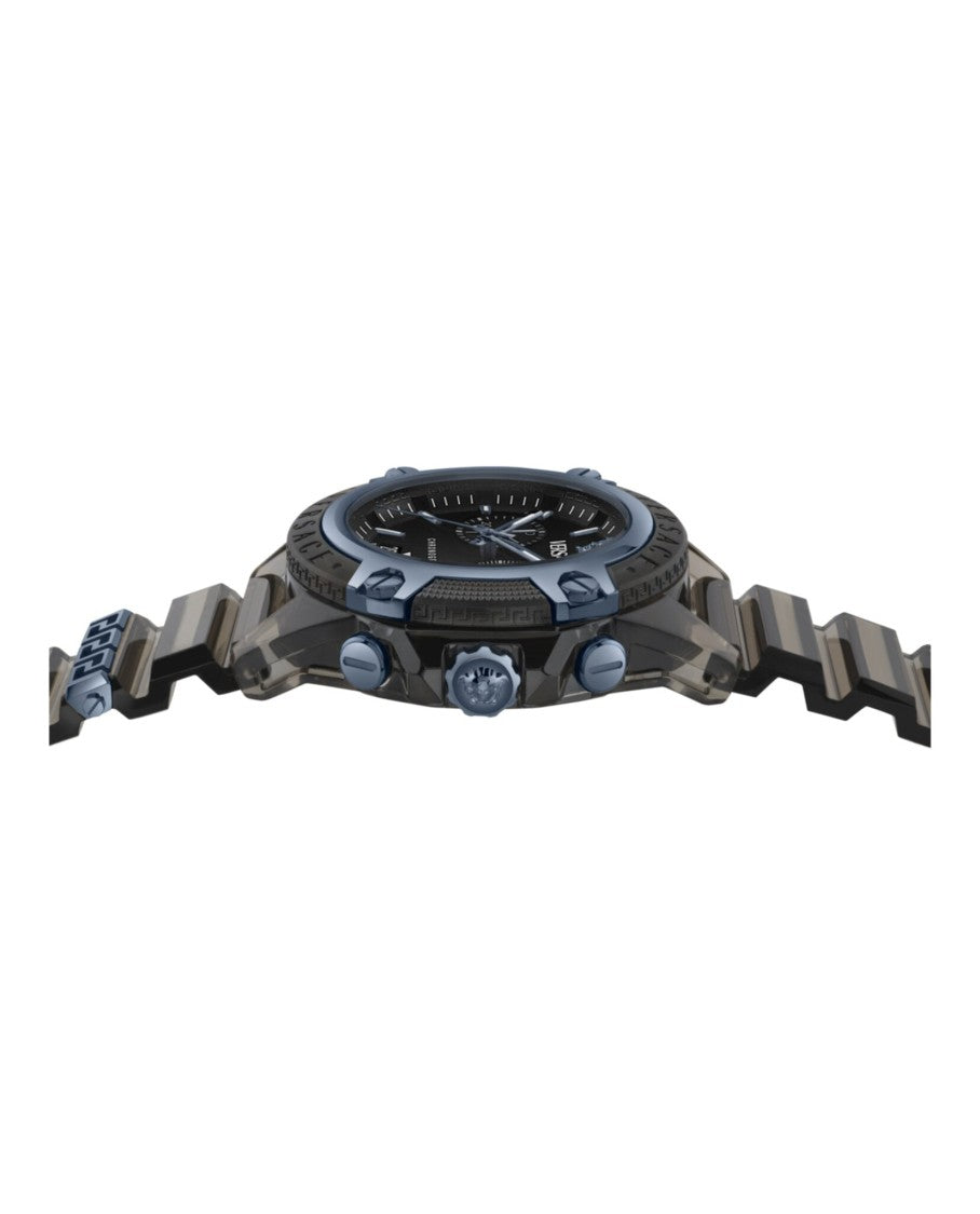 Versace Icon Active Chronograph Watch With Transparent Black Case
