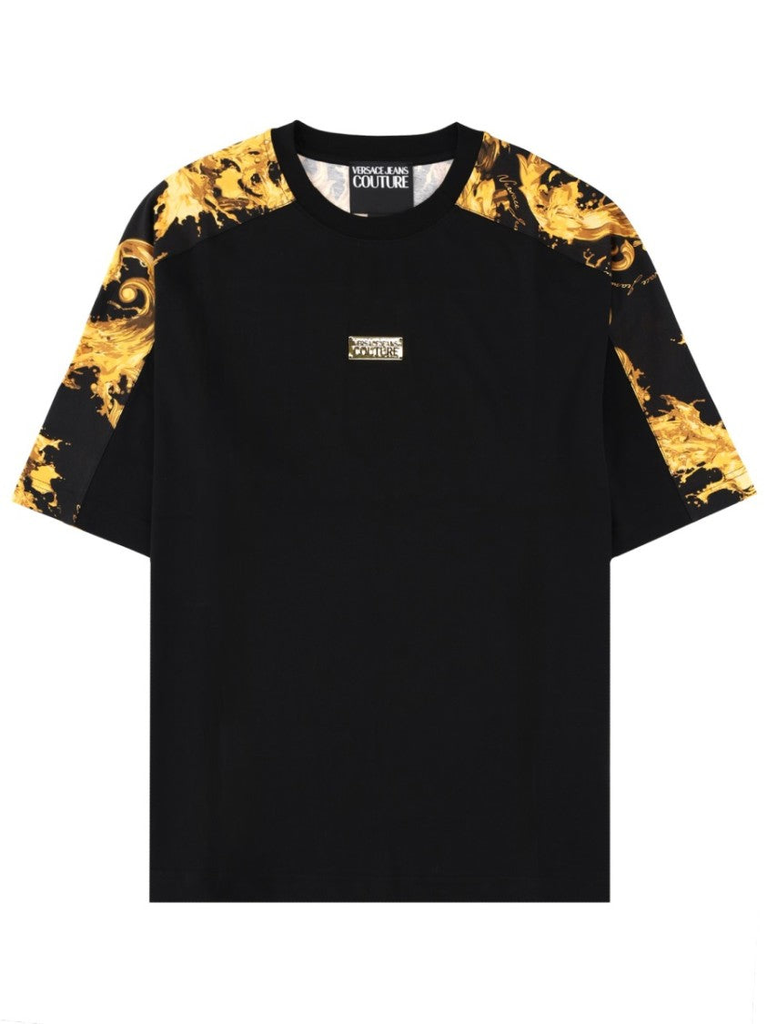 Versace Jeans Couture Black Golden Baroque Plaque T-Shirt
