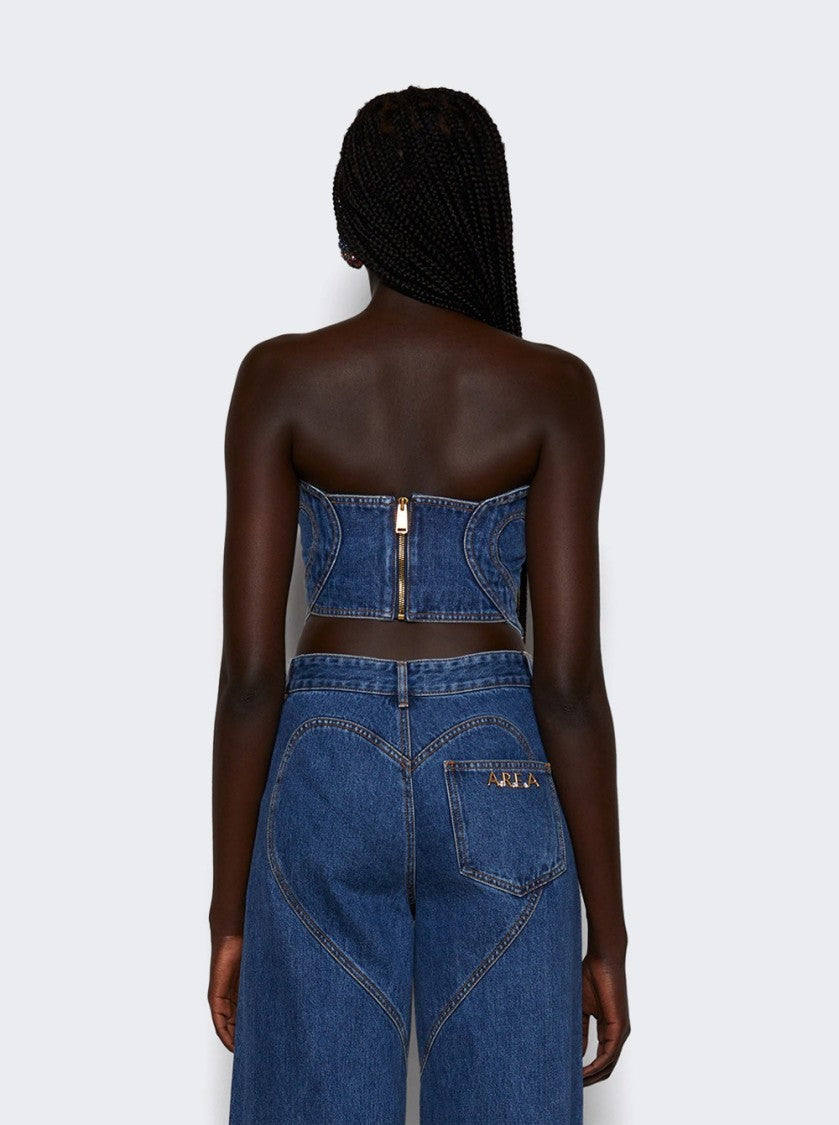 Area Patchwork Heart Bandeau Medium Wash