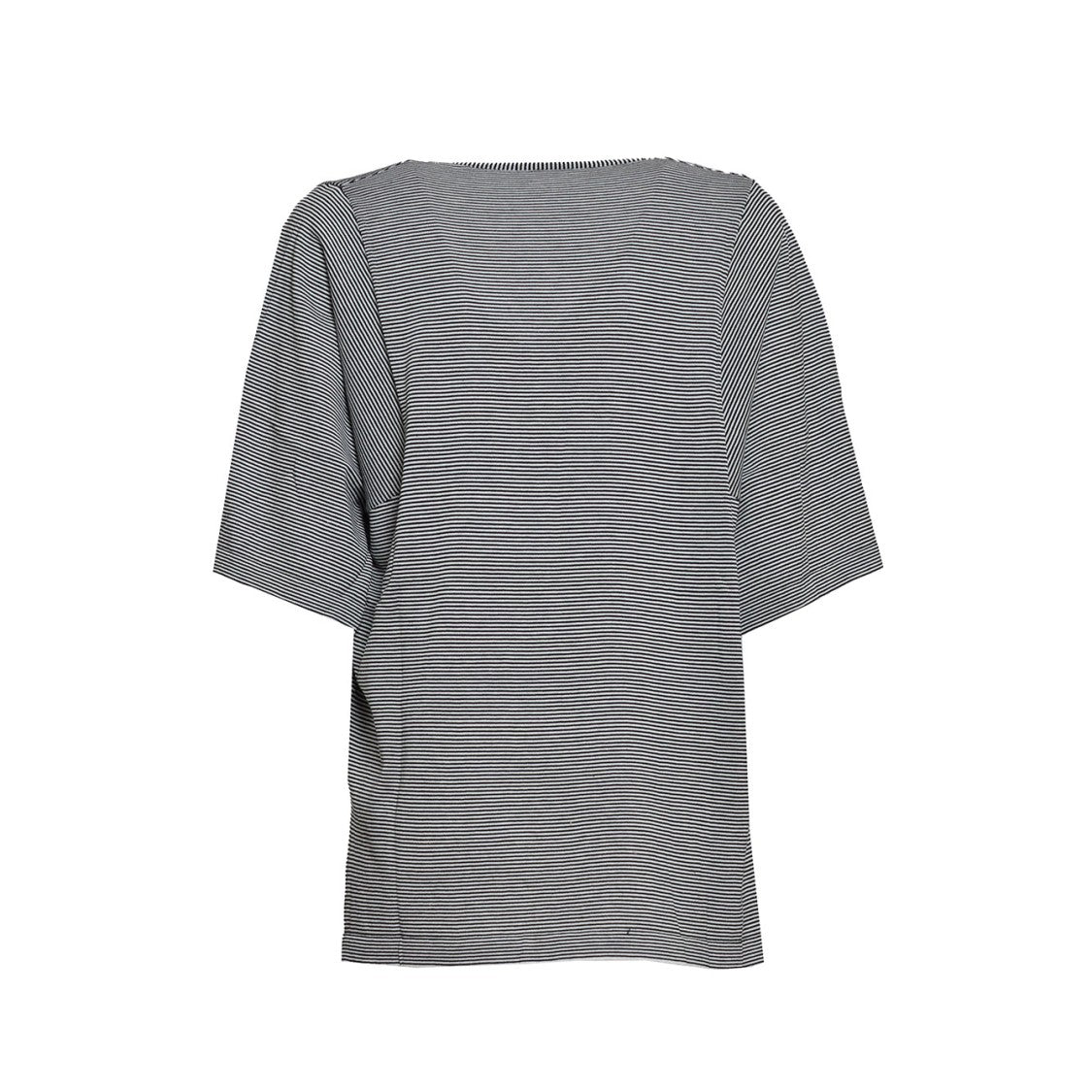 Aspesi Black And White Striped Cotton Silk Knit T-Shirt