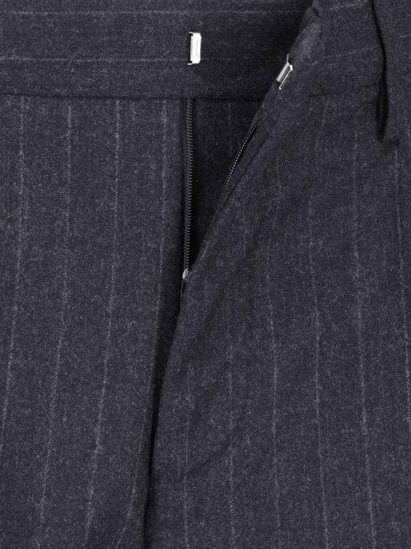 Lardini Double-Breasted Virgin Wool Suit With Pinstripe Design
