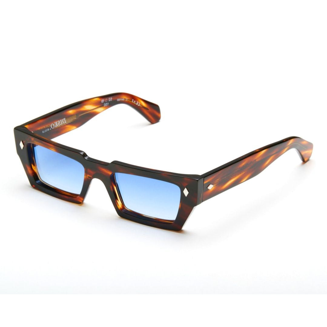 Kador Disko Rectangular Tortoiseshell Sunglasses With Blue Lenses