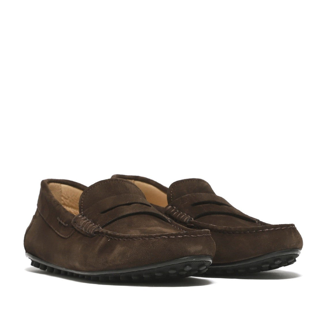 Rossano Bisconti Moccasin In Soft Ebony Suede