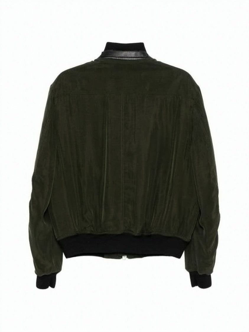 Tom Ford Boxy Olive Green Jacket With Voluminous Sleeves
