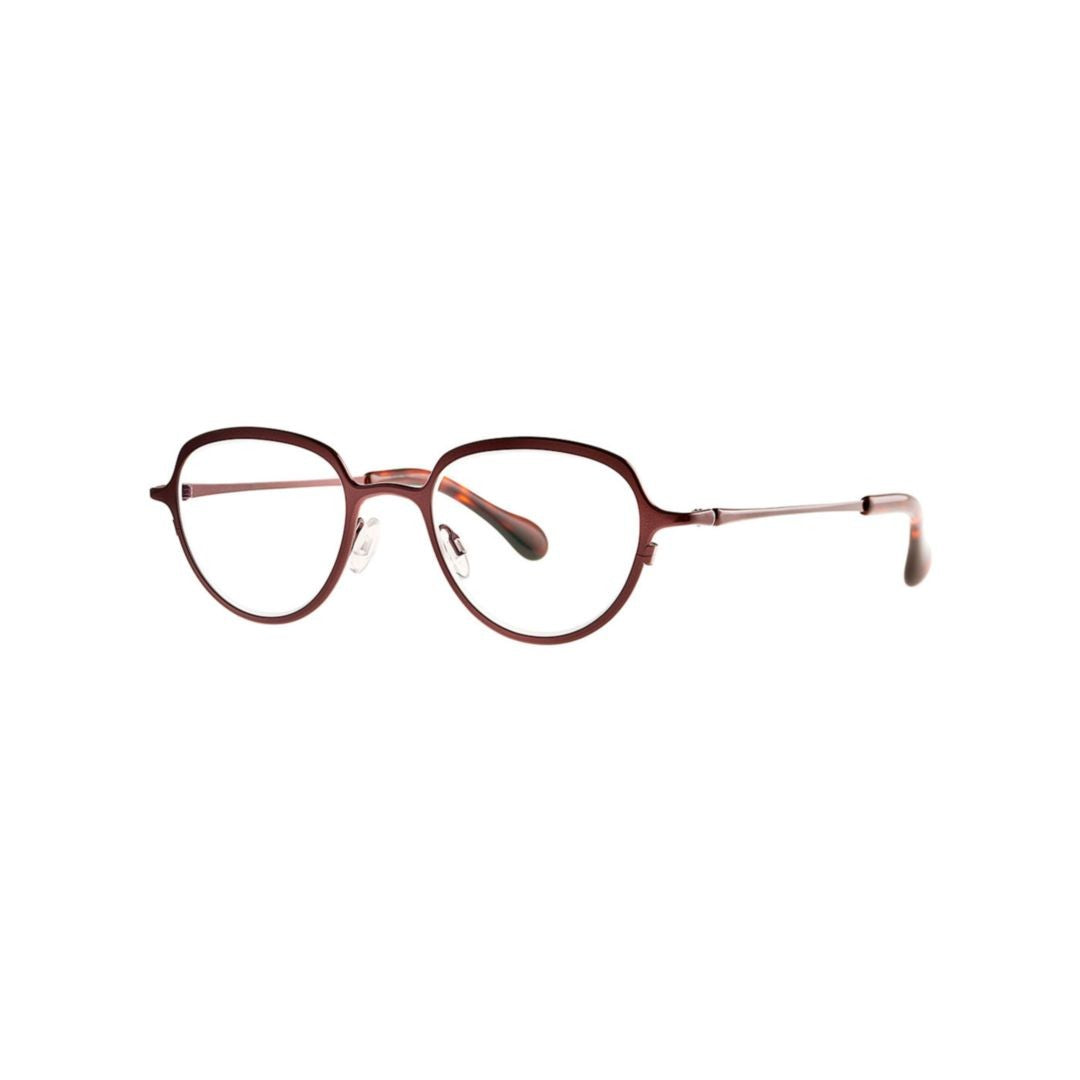 Theo Cesium 063 Bluesy Red Rounded Metal Frame Eyeglasses In Bluesy Red Tone