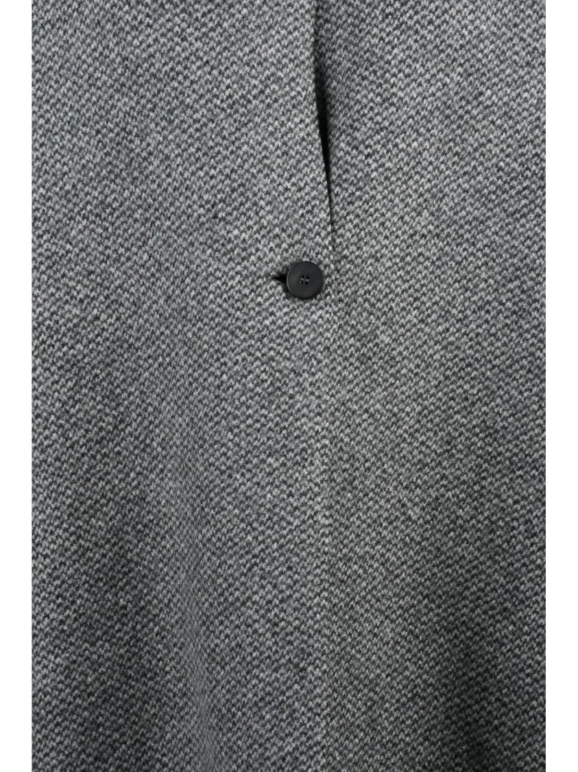 Harris Wharf London Grey Wool Cashmere Coat With Boxy Silhouette And Raw Cut Edges