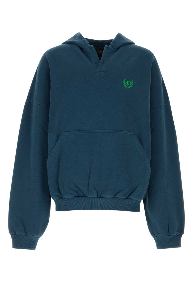 Balenciaga Blue Cotton Oversize Sweatshirt