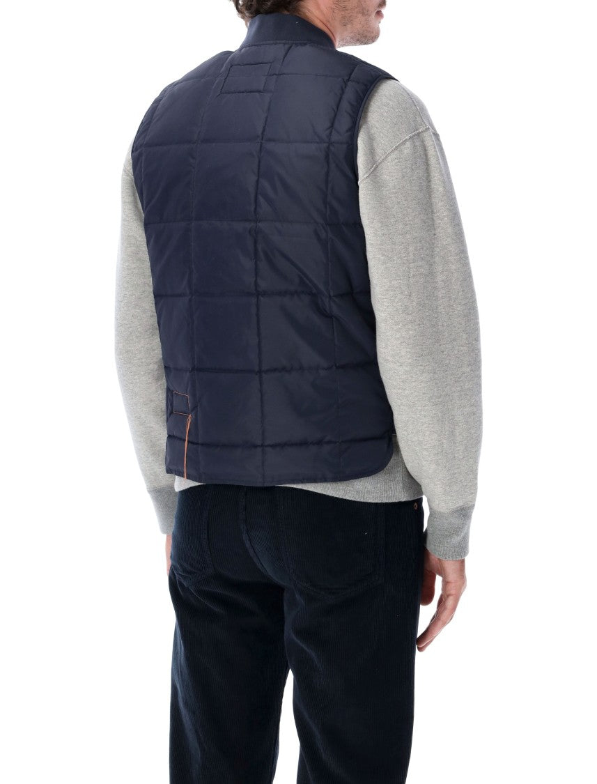 Fortela Vest1 Quilted Duck Down Brass Zip Padded Vest