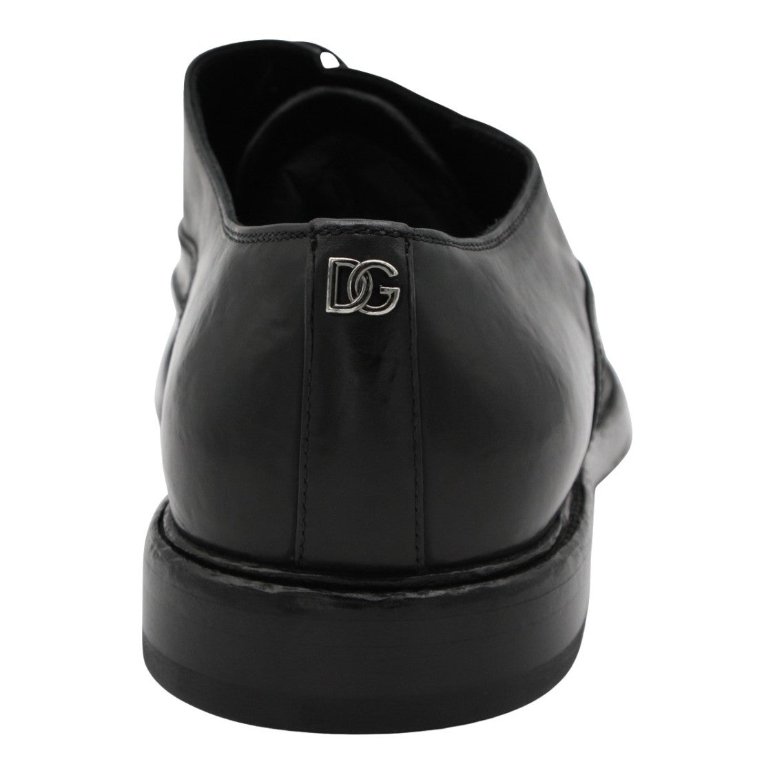 Dolce & Gabbana Brogue-Style Black Leather Flat Shoes