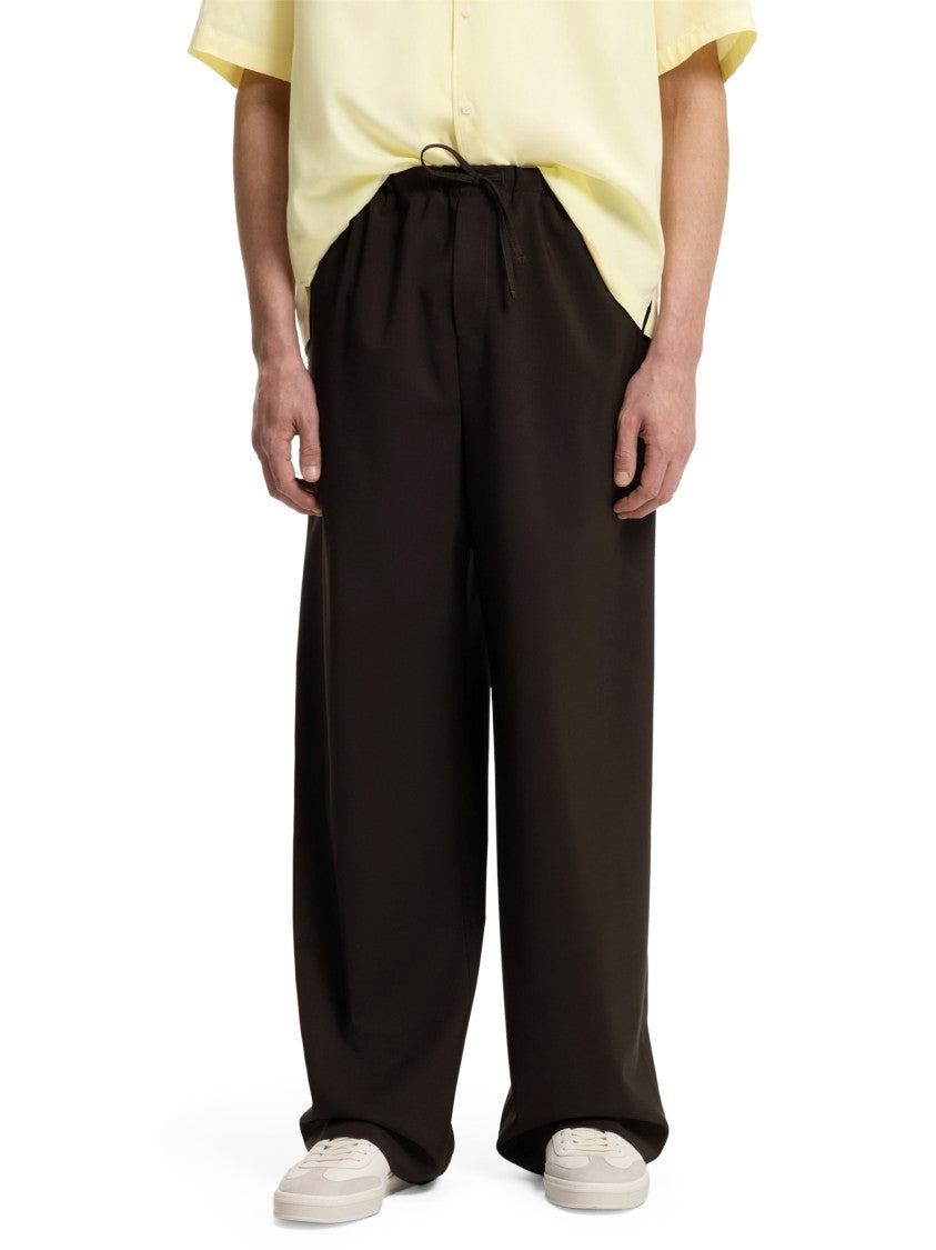 Boss Wide-Leg Trousers With Relaxed Fit And Drawstring Waistband