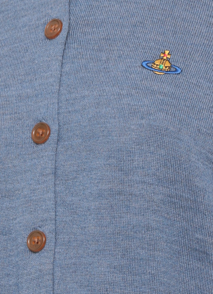 Vivienne Westwood Eli Cardigan With Dramatic Sleeves And Embroidered Logo