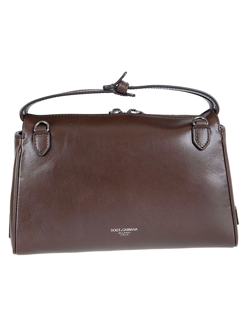 Dolce & Gabbana Vittoria Brown Calf Leather Shoulder Bag