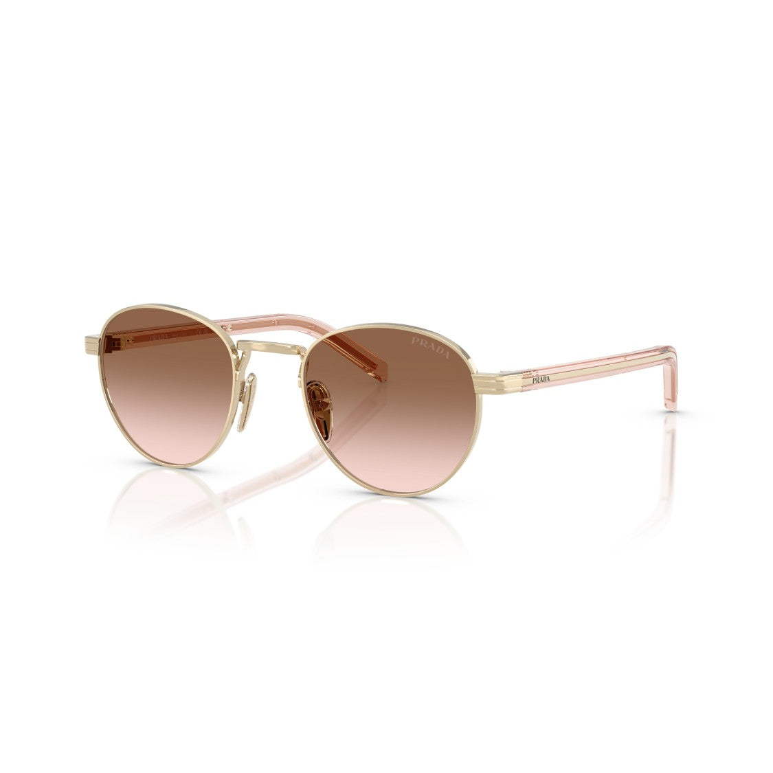Prada 0Pr B52s Round Gradient Brown Lens Sunglasses