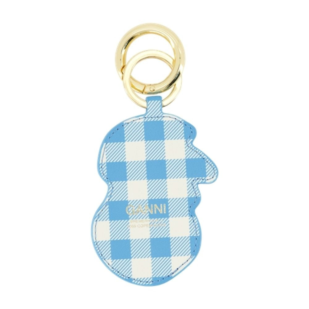 Ganni Apple Keyring - Leather - Blue