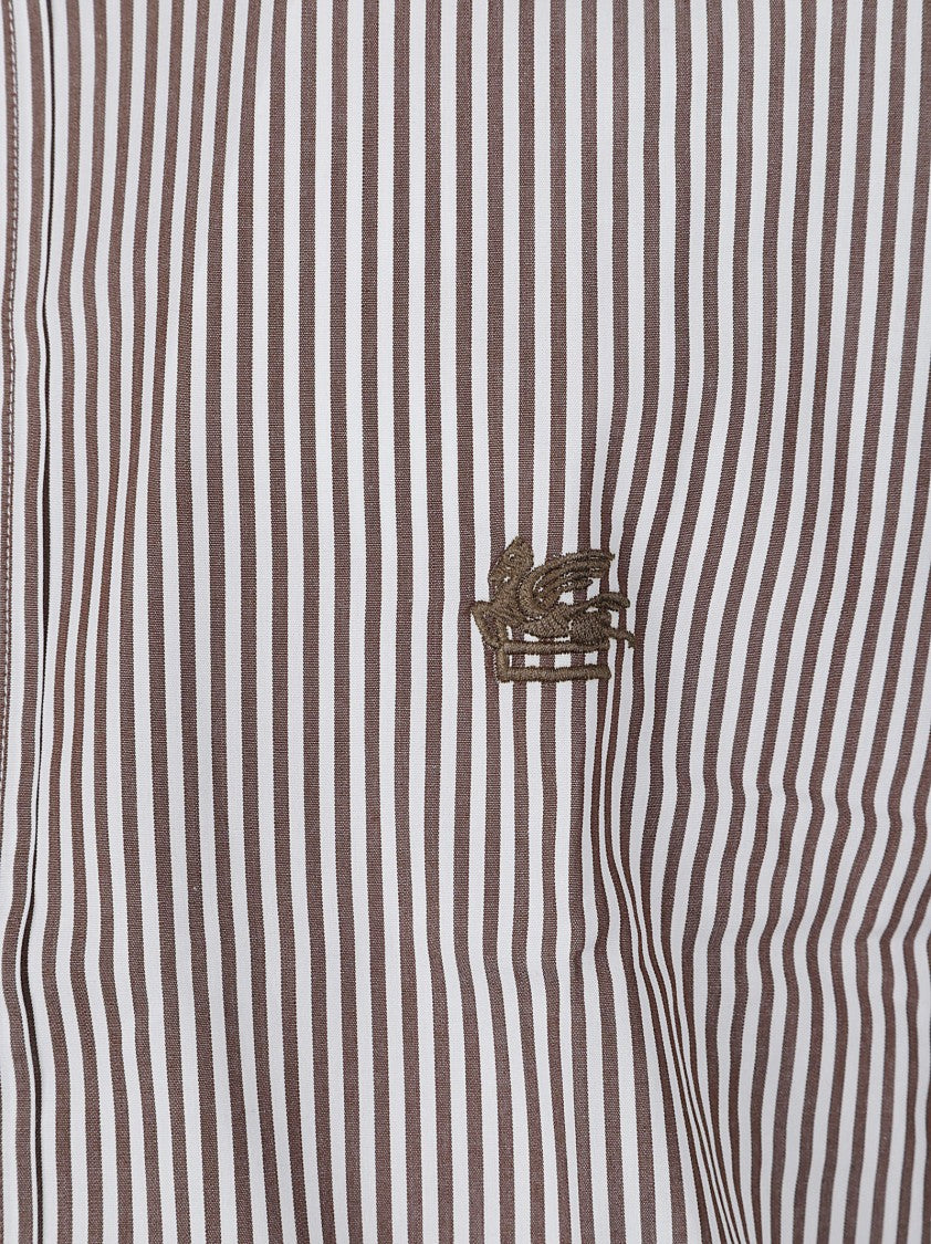 Etro Roma Vertical Striped Long-Sleeve Cotton Shirt