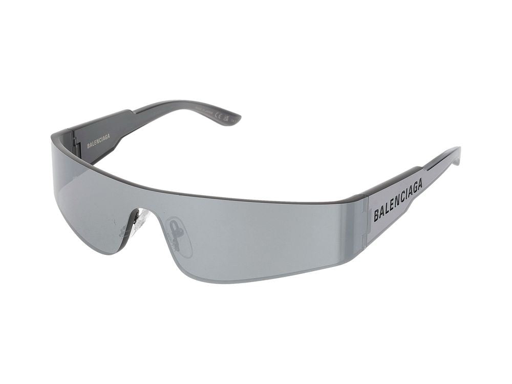 Balenciaga Silver Futuristic Shield Sunglasses