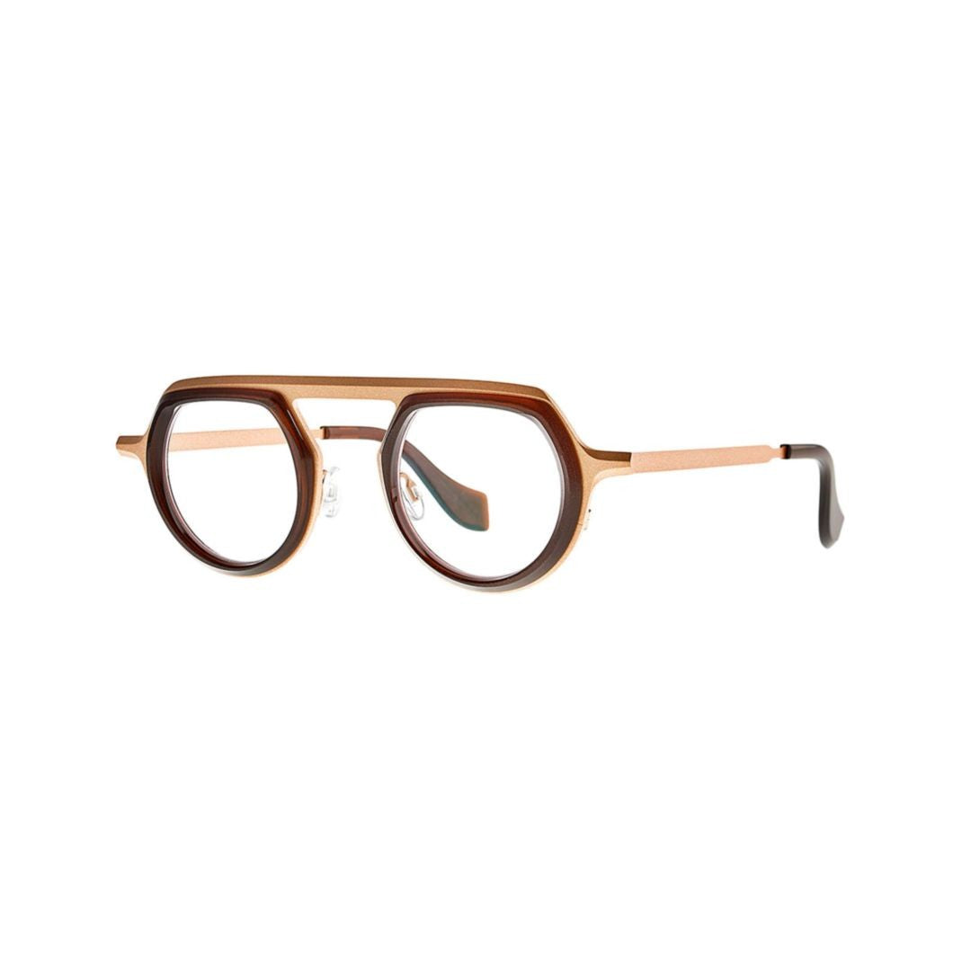 Theo Bezel 008 Fairy Brown+Mm Gold Round Frame Brown