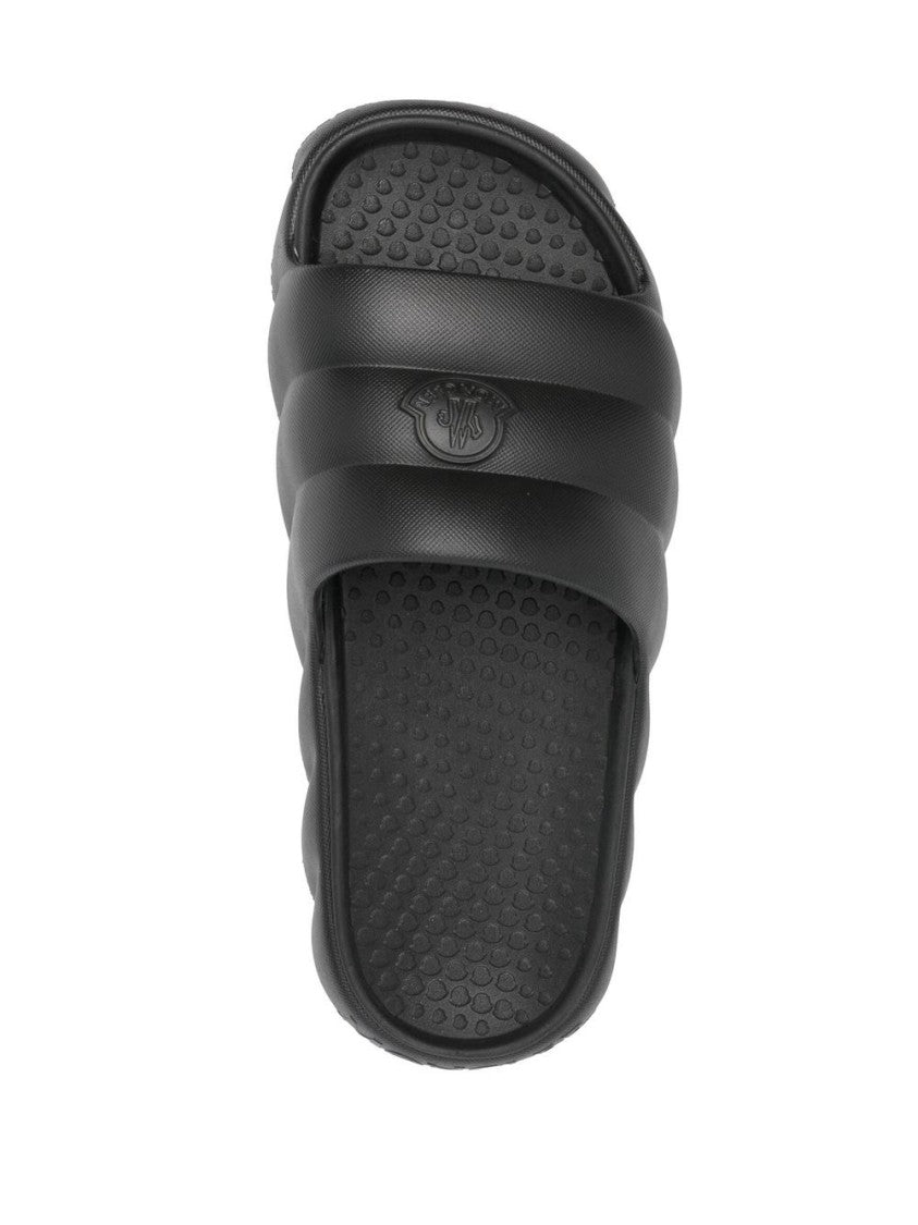 Moncler Black Sandals With Textured Sole