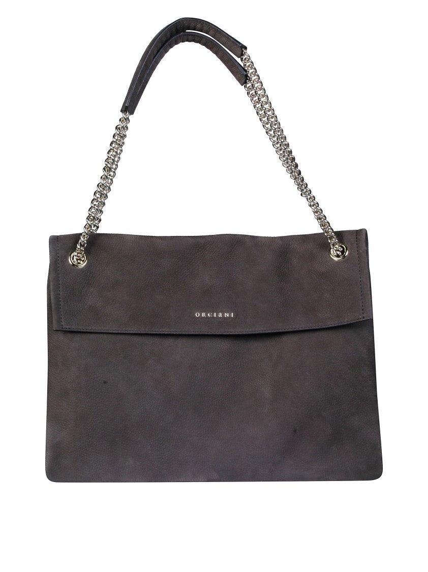 Orciani Midi Nubuck Leather Shoulder Bag