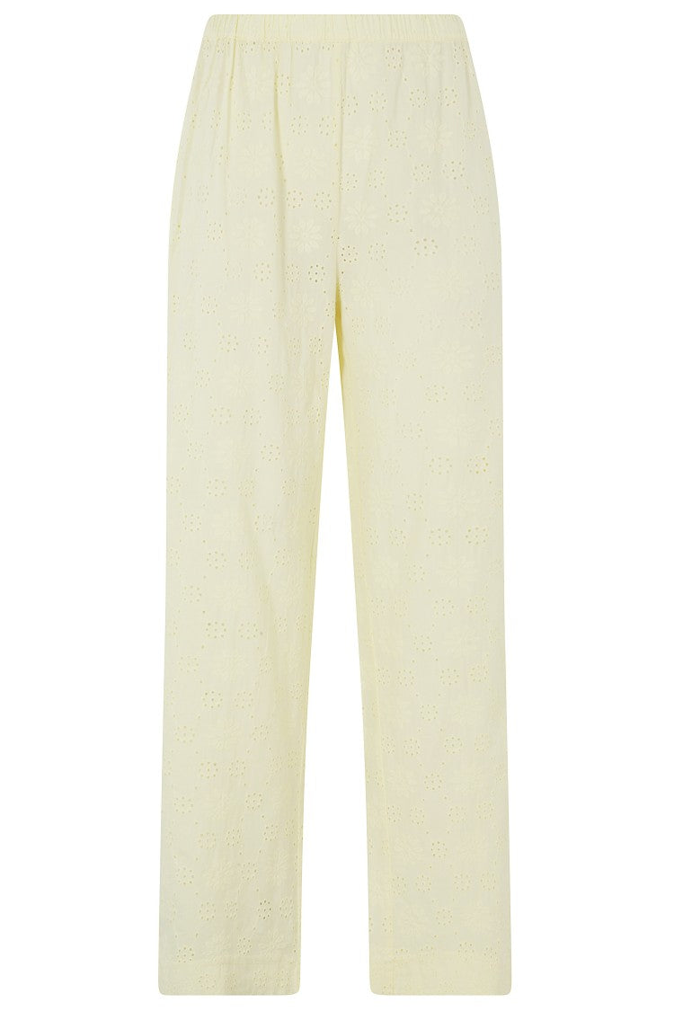 Mc2 Saint Barth Yellow Inez Sangallo Lace Elastic Waistband Cotton Pants