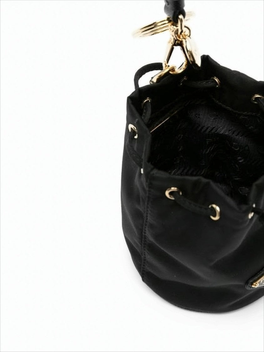 Prada Bucket-Shaped Nylon Clutch With Drawstring Closure
