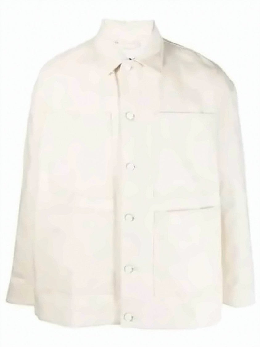 Sunnei Boxy Oversized Cotton Jacket With Classic Collar