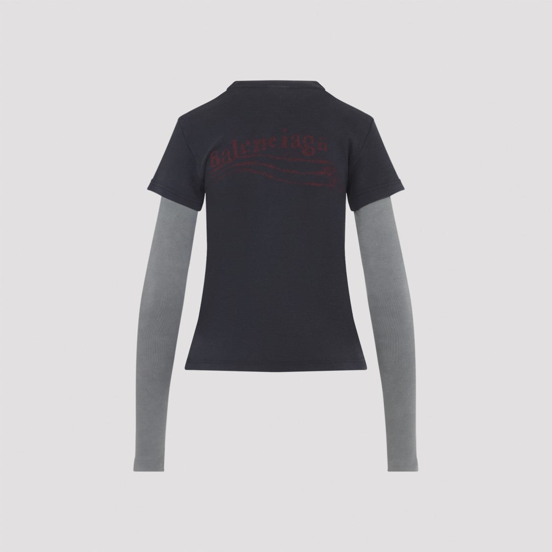 Balenciaga Layered Short-Sleeve Black Top