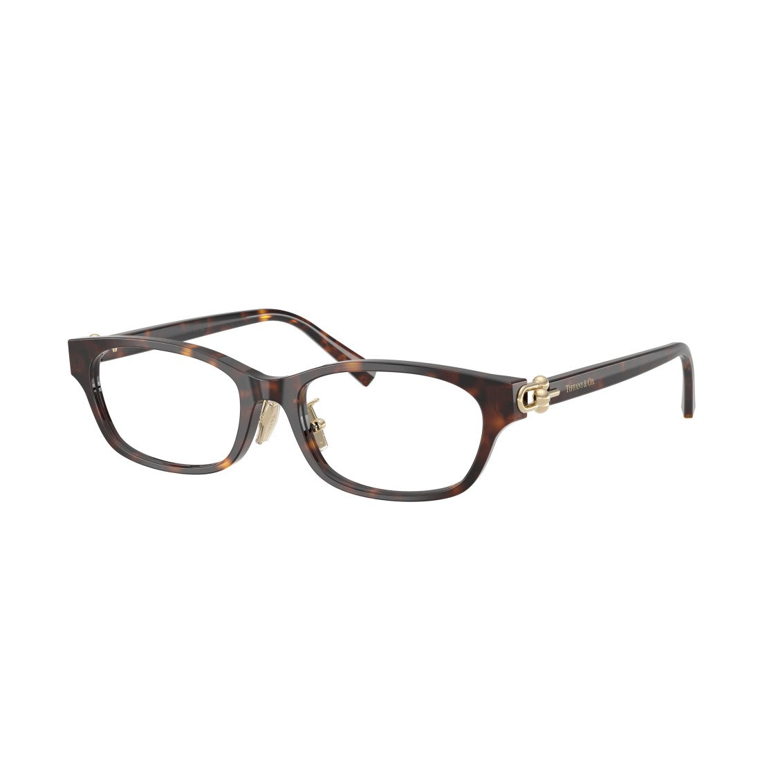 Tiffany & Co. Black Acetate Rectangular Eyeglasses With Gold Accents