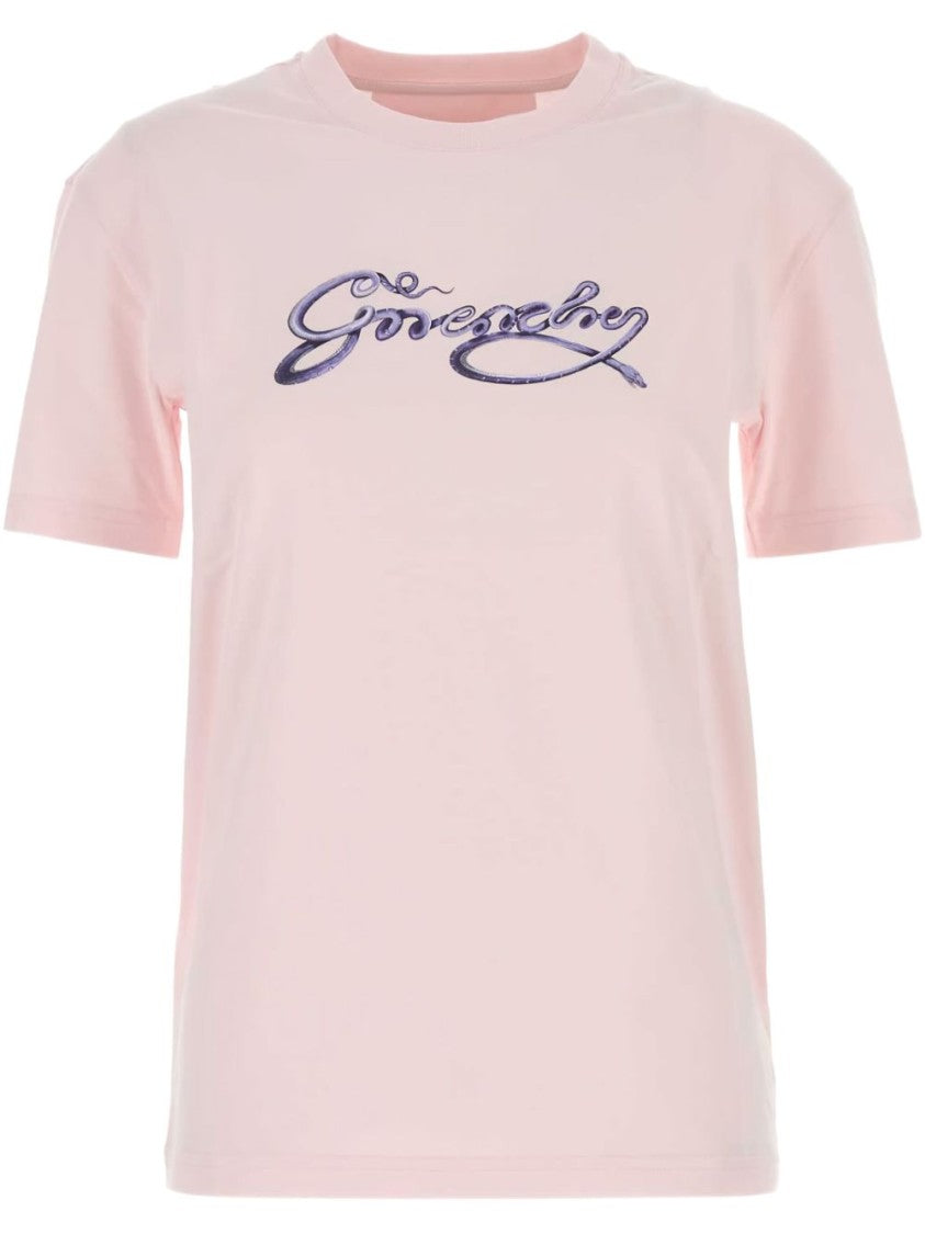 Givenchy Light Pink Embroidered Logo Relaxed Top