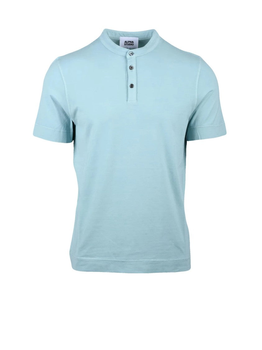 Alpha Studio Aqua Cotton Elastane Stretch Henley